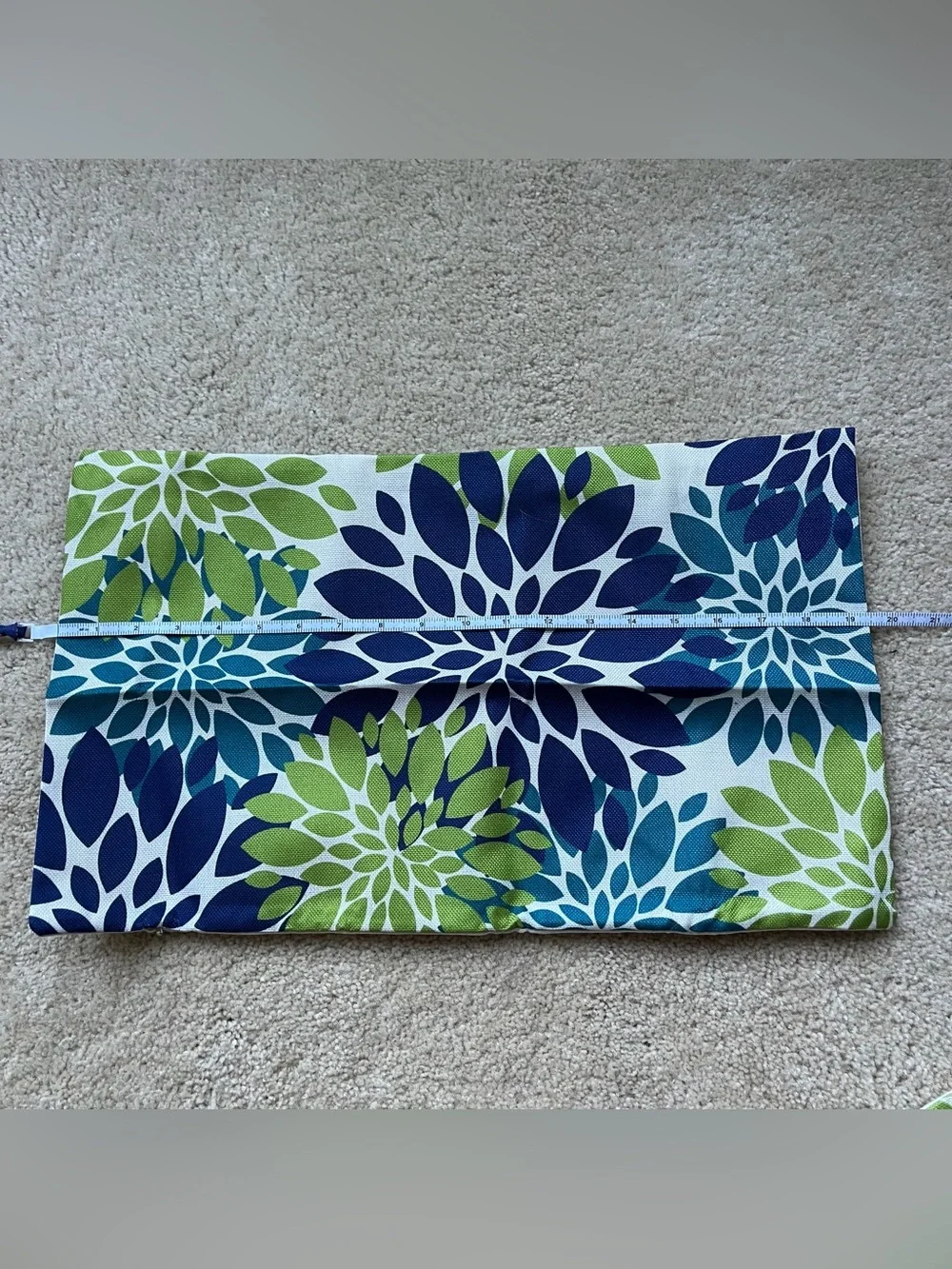 NEW Set of 2 Blue Green Flowers Pillow Covers (2) - 12”x20” - No Pillow Insert